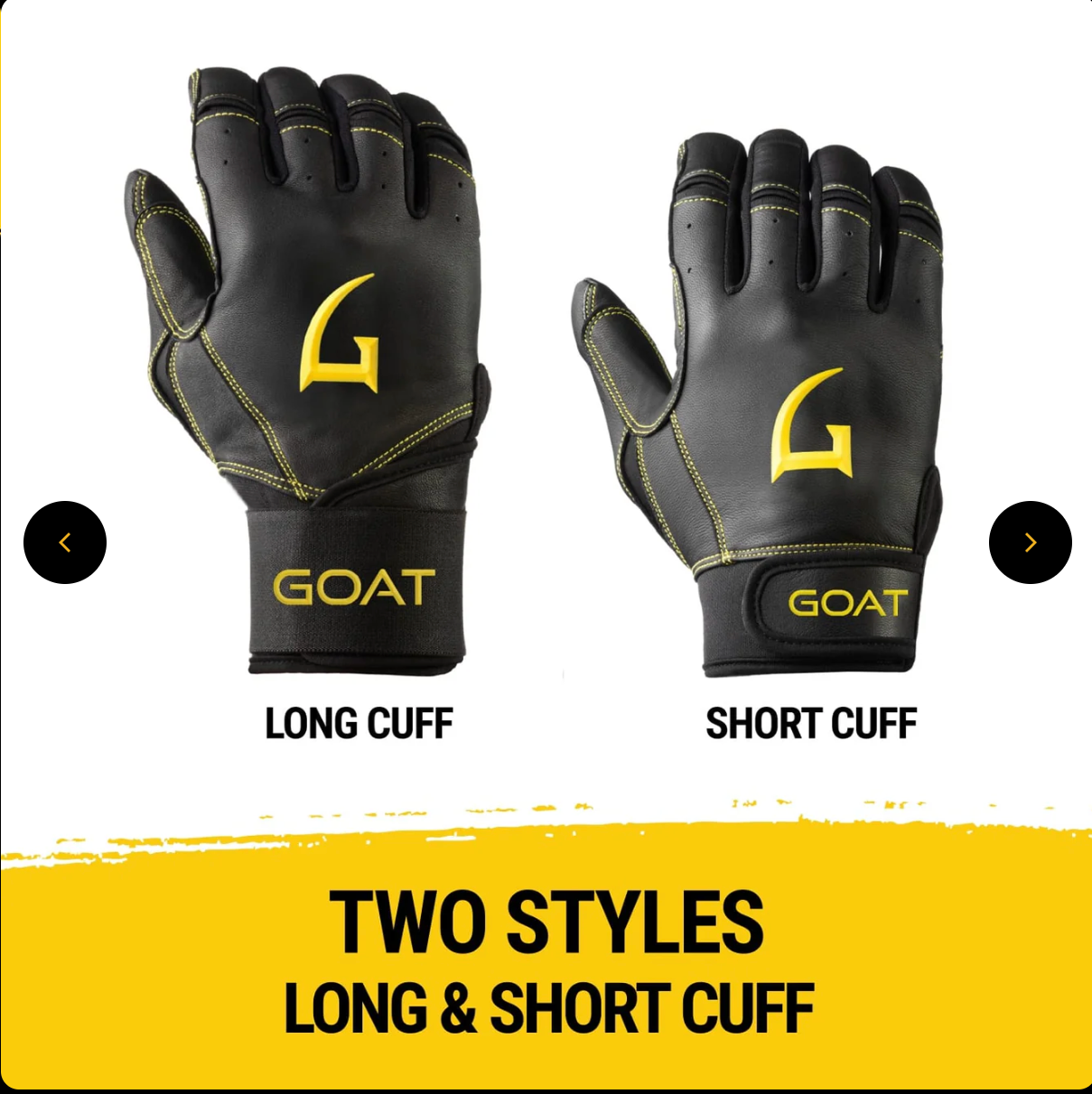 Legacy Series Long Cuff Black and Yellow Batting Gloves